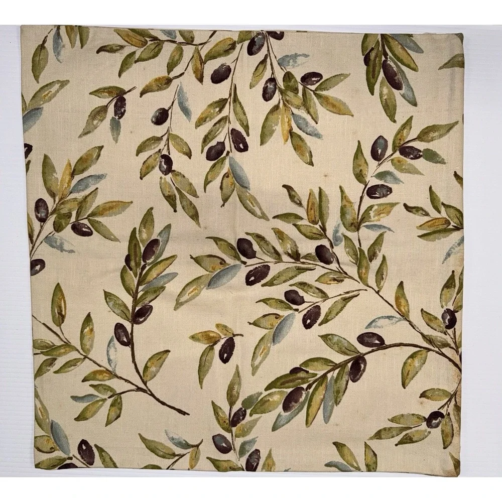 Pottery Barn Olive Branch Pillow Cover 20x20 Set‎ of 2 Wine Tasting Decoration